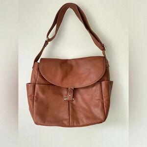 Levenger Leather Bag Messenger Brown